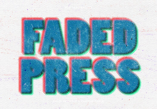Vintage Print Text Effect