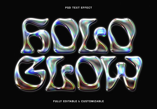 Holographic Liquid Text Effect