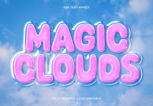 Pink Bubble Glass Text Effect