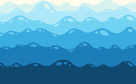 Blue Ocean Waves Background with Minimalist Layered Water Pattern
