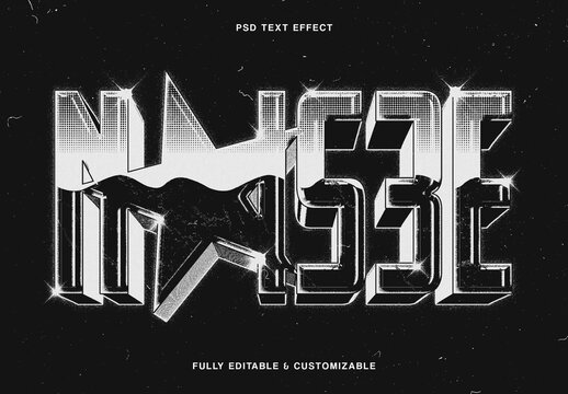 Retro Chrome Text Effect