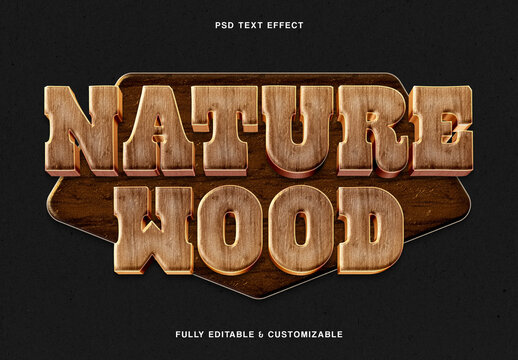  Nature Wooden Board Text Effect