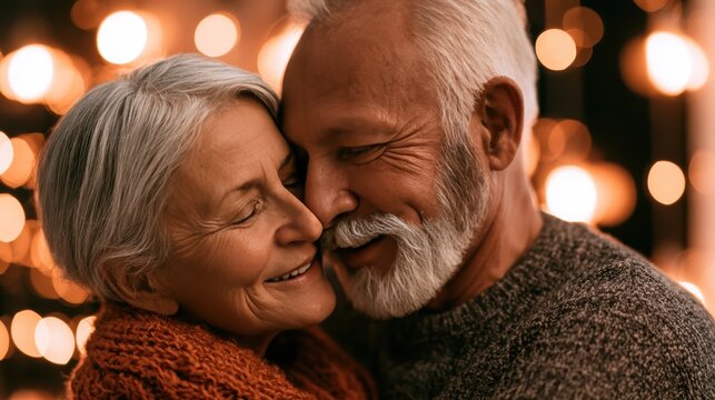 couple senior family smile and happy activity together, cuddling, warm hugs, senior or adult love, married couple, warm family. Husband and wife in love so fun in important days, celebrating