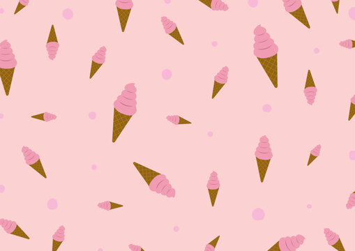 ピンクのソフトクリームパターン背景