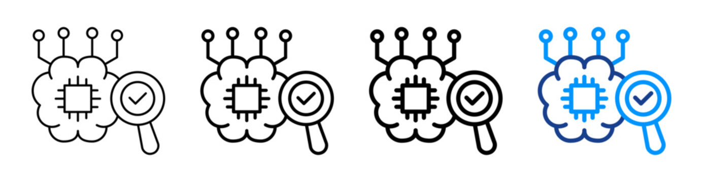 Ai Search Outline Icon Set