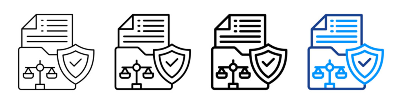 Data Protection Law Outline Icon Set