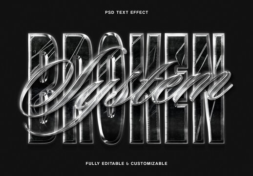 Chrome Typography Text Effect