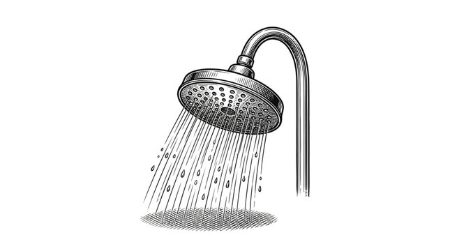 Modern rainfall shower head fixture.