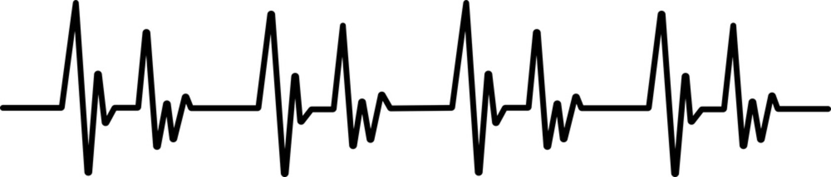 Electrocardiogram Heartbeat Line Medical Monitoring Data Graph Isolated on Transparent Background