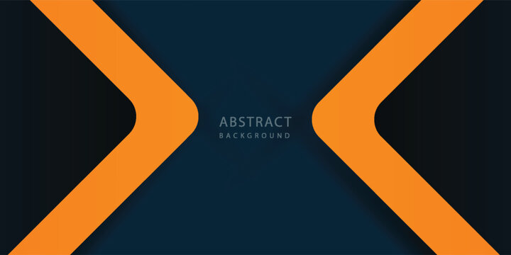 Abstract square theme arrows overlap background with orange and dark blue shapes pattern for graphics design. Creative element design in vetor illustration