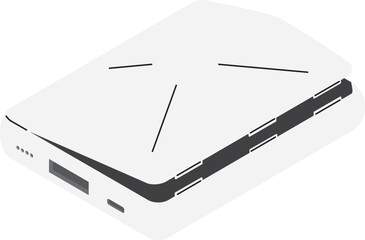 膨らんだモバイルバッテリーのアイソメトリックイラスト（主線なし） © yotsuda