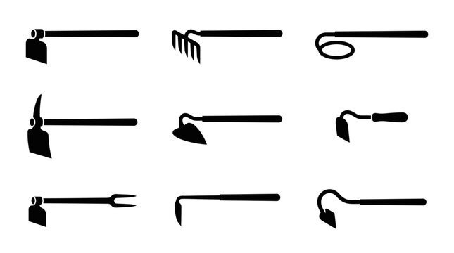 Variety of gardening tools icons.