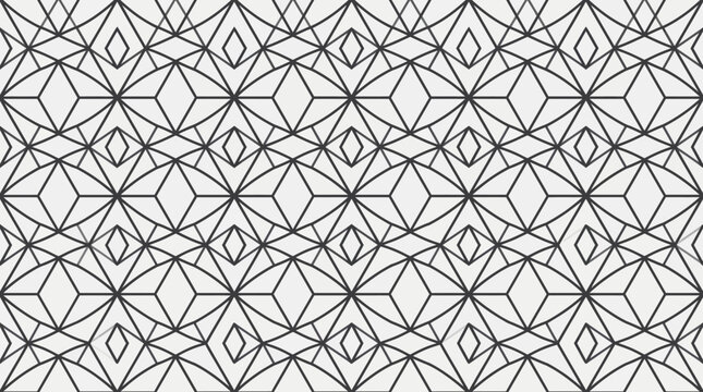 Geometric pattern of intersecting black lines forming diamond shapes on a white background with empty space below.
