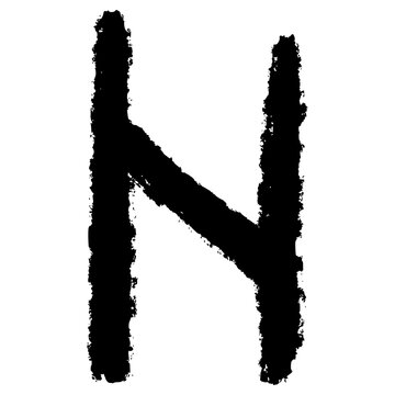 hagalaz rune illustration hand drawn vector