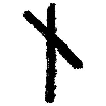 naudiz rune illustration hand drawn vector