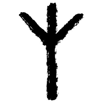 algiz rune illustration hand drawn vector