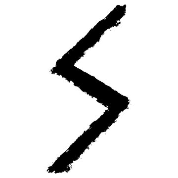 sowilo rune illustration hand drawn vector