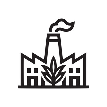 industrial cannabis processing plant icon for eco friendly production