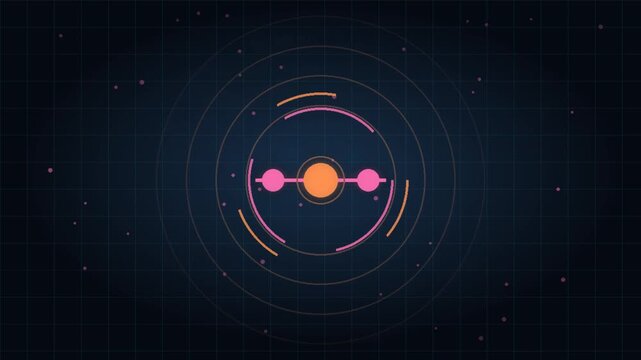 Futuristic Temporal Key Time Progress Neon Icon Animation