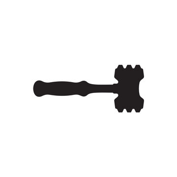 Meat tenderizer icon illustration with textured surface for culinary use simple flat design element.