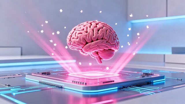 Floating brain connected to circuit board