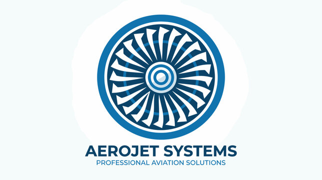 Aviation technology logo featuring a jet turbine engine fan.