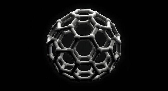 3D geometric soccer ball pattern in glowing blue wireframe design on black background