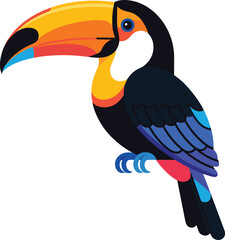Fototapeta premium Toucan parrot bird animal vector on white background.