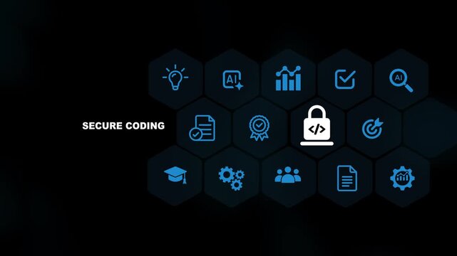 Cyber Developer Secure Coding Interface on Digital Screen, auditing source scripts. Implementing defensive programming to prevent vulnerabilities of cyber attacks concept and setting, idea