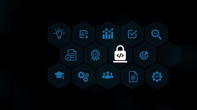 Cyber Developer Secure Coding Interface on Digital Screen, auditing source scripts. Implementing defensive programming cyber attacks concept and setting, idea, growth icon