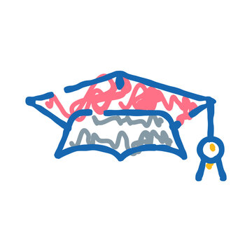 Graduation cap featuring an integrated open book design, symbolizing academic achievement, learning, knowledge, success, and the culmination of an educational journey