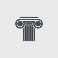 Classical Ionic Column Architectural Symbol. © Hipu