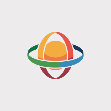 Colorful abstract logo with circular design elements.
