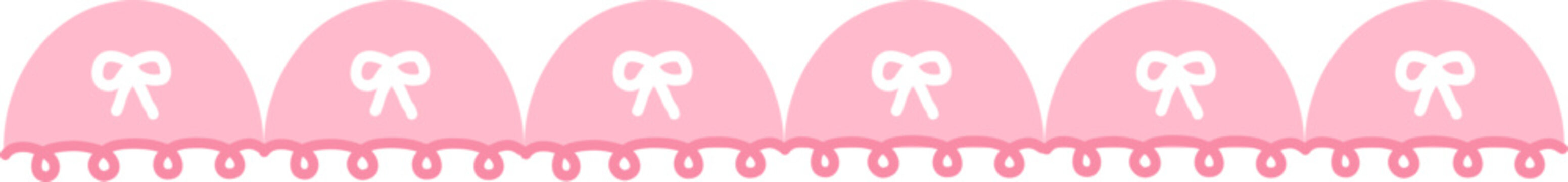 Cute Kawaii Border Pink with swirls and bows