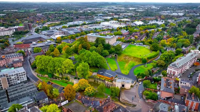 Nottingham castle, a Norman castle in a city of Nottingham in central England&rsquo;s Midlands region, UK