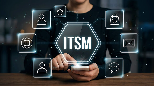 ITSM concept IT service management digital business technology network