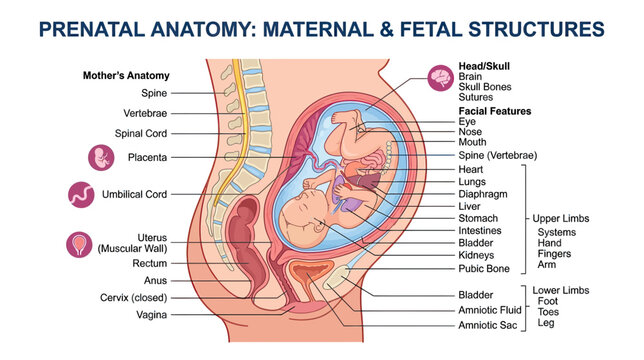 Prenatal Anatomy: Maternal and Fetal Structures Diagram