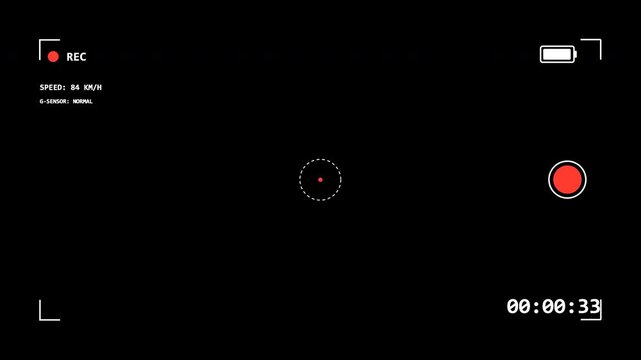 bodycam recording screen overlay minimalist action cam dashcam car UI loop 4k