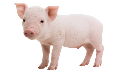 Small pink piglet standing, isolated on transparent background © LUXSTORY