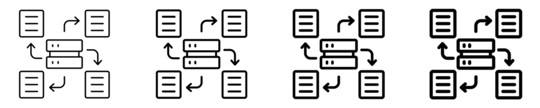 Distributed Network  Icon Set Different Style Collection