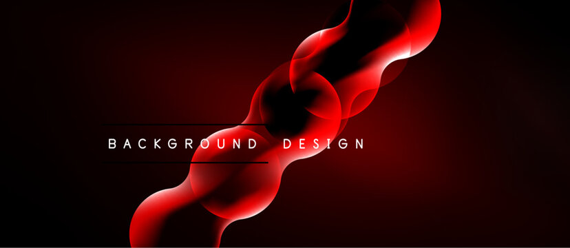 Abstract red lines form flowing shape over dark background. Text reads background design. Minimalist, modern aesthetic.