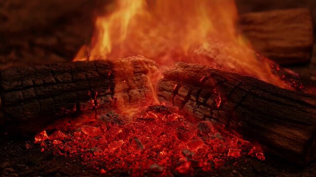 Fireplace fire burning wood log embers flames heat glow smoke char warmth indoor closeup fireplace fire burning glowing ember charred log closeup ash