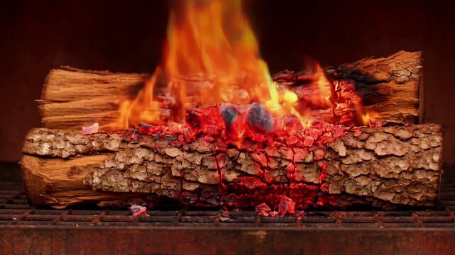 Burning log fire with glowing embers bright flames dark fireplace, fireplace fire burning wood ember flame heat rustic indoor cozy glow warm, fireplace fire burning wood ember smoke logs charcoal