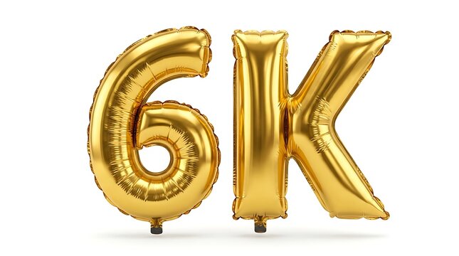 Golden foil balloon numbers 6 and k