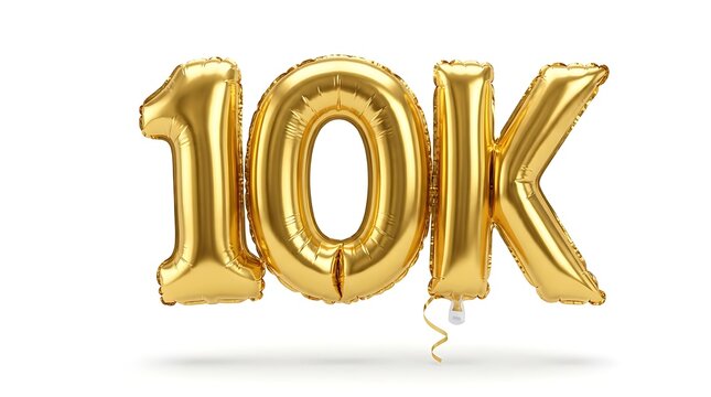 Golden foil number 10k balloon