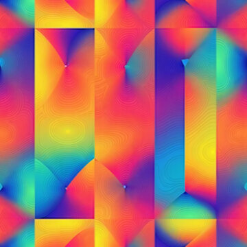 Vibrant Gradient Geometric Seamless Pattern