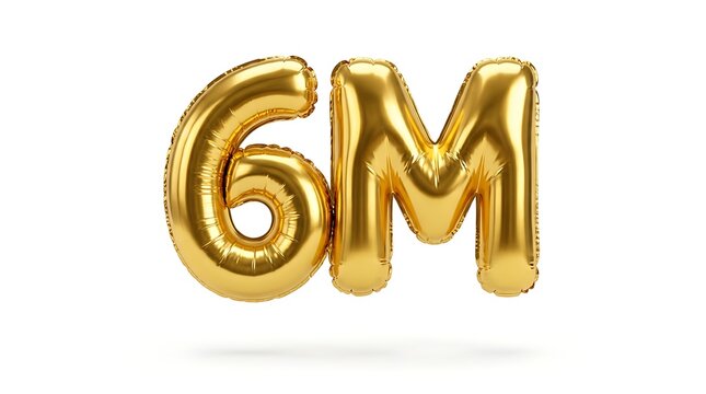 Golden foil balloon number sixty m