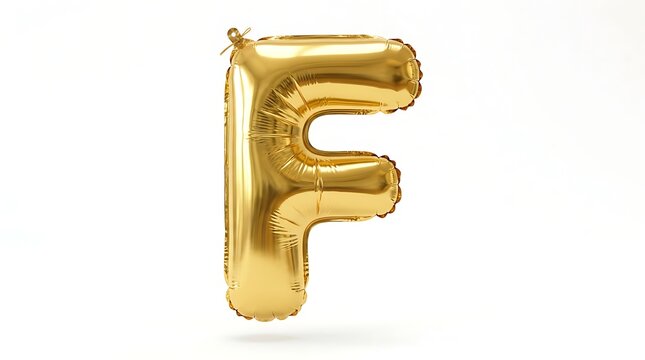 Golden foil letter f balloon decoration