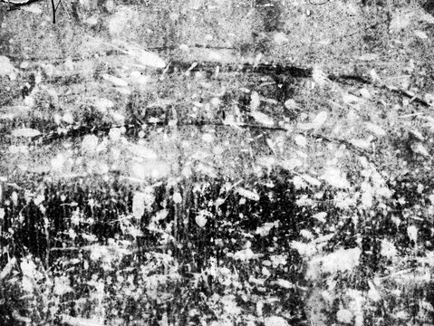 High Key Black and White Grunge Concrete Floor Texture with Scattered Debris, Abstract Monochrome Urban