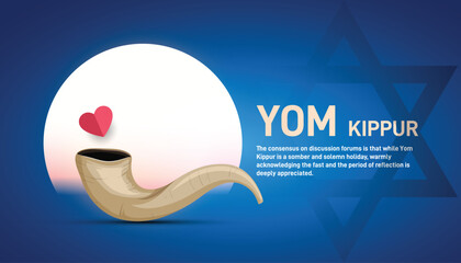 Yom Kippur concept poster, banner, social media post, postcard, background, backdrop, template, greeting card, web banner, cover design, and vector illustration © MstMouluda